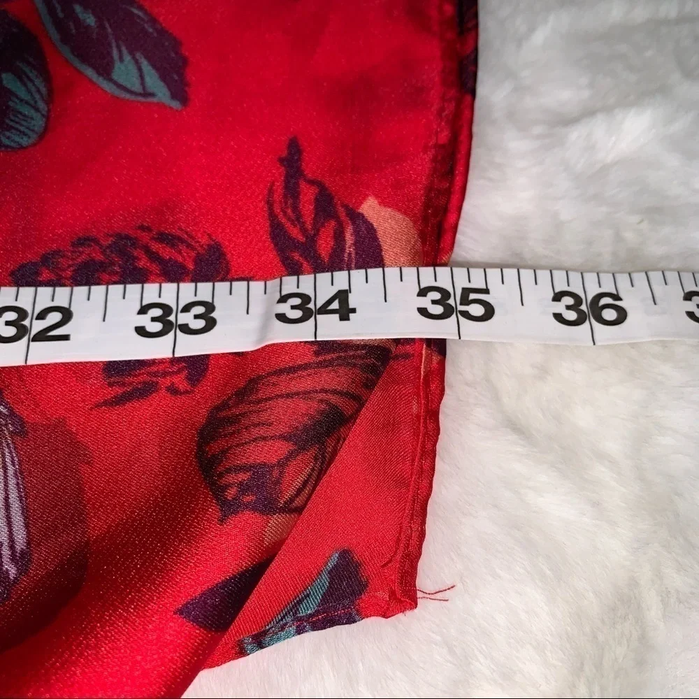 Red Floral Print Scarf